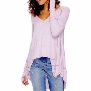 We The Free lavender laguna waffle knit sweater